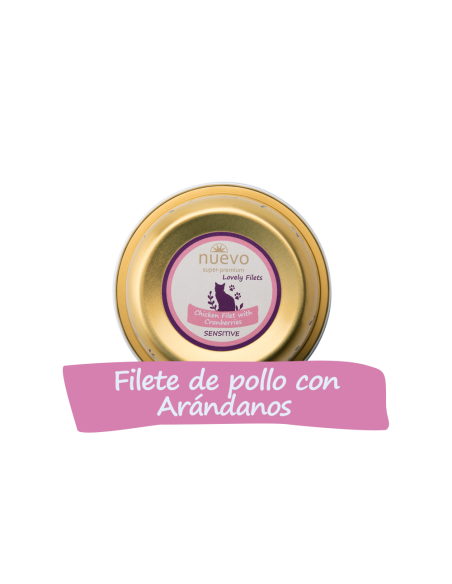 Tarrina Gato SENSITIVE Filetes de Pollo y Arándanos NUEVO 12 uds - Pack de 12 unidades