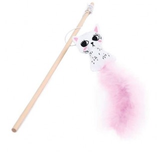 Caña para gatos Gato con plumas