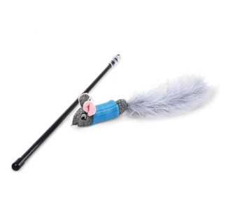 Caña para gatos Ratón con plumas