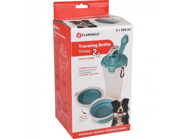 Recipiente De Viaje 2 En 1 Para Comida Y Agua...