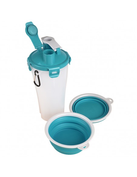 Recipiente De Viaje 2 En 1 Para Comida Y Agua Flamingo Pack 3 uds