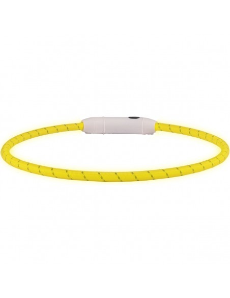 Collar Para Perro Flamingo Visio Light Nylon Reflectante - Amarillo