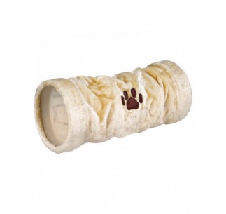 Túnel Juego Gatos, Peluche, ø22 x 60 cm, Beige 2