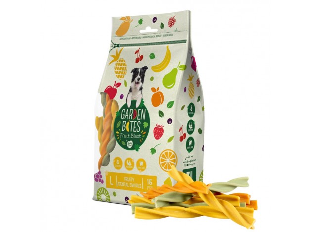 Snack para perros Garden Bites Fruity dental swirls