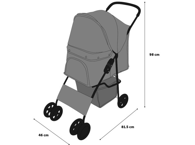 Carrito De Paseo Para Perro Flamingo Buggy Anda