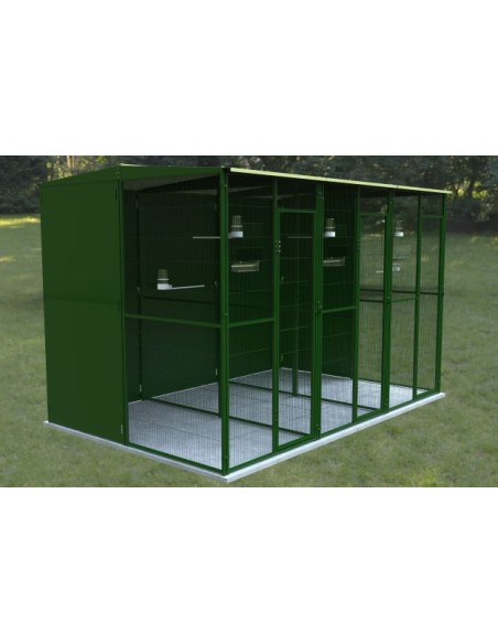 Voladero Jardín 3x2 m, 6m2, 5 Opacos, 2 Aguas y 3 Divisiones