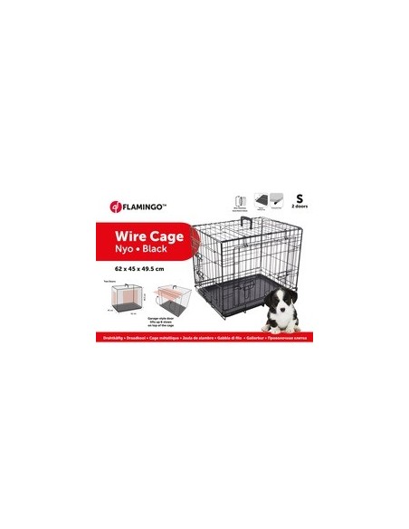 Jaula Para Perros Con Puerta Corredera Flamingo Nyo - Negro