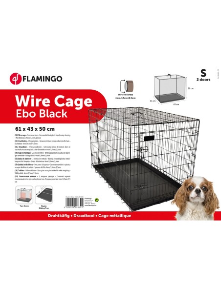 Jaula Para Perro Flamingo Ebo 2 Puertas- Negro