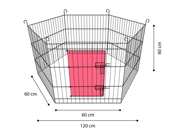 Parque Para Roedores Flamingo (60X60Cm) -...