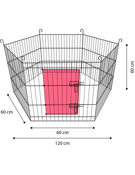 Parque Para Roedores Flamingo (60X60Cm) - Hexagon Taupe