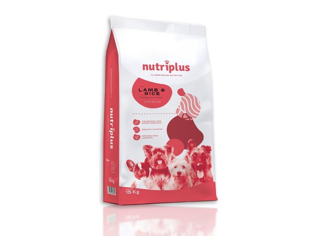 Pienso Nutriplus para perros adultos Cordero y arroz