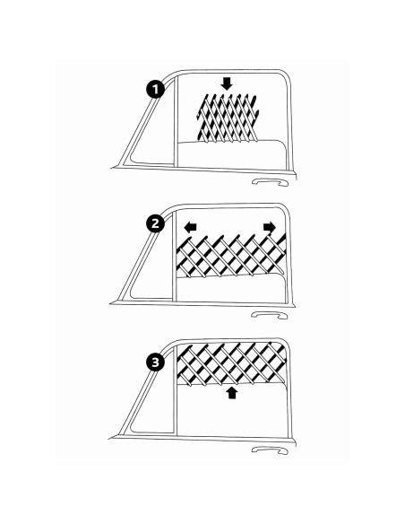 Rejilla Ventilación para Coche, 30-110 cm, Negro - Pack de 3 unidades