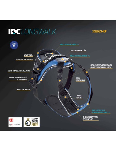 Arnés Julius K9 Longwalk Azul