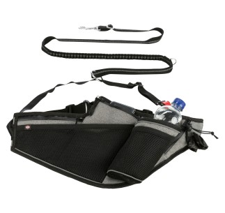 Cinturón para correr con correa gris/negro