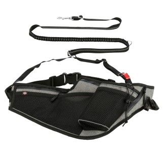 Cinturón para correr con correa gris/negro 2