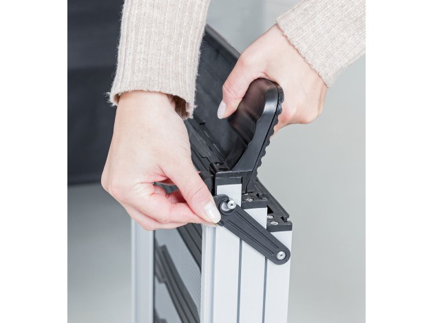 Rampa Telescópica 3 Pasos, aluminio/TPR negro/gris