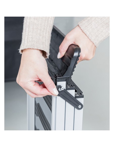 Rampa Telescópica 3 Pasos, aluminio/TPR negro/gris