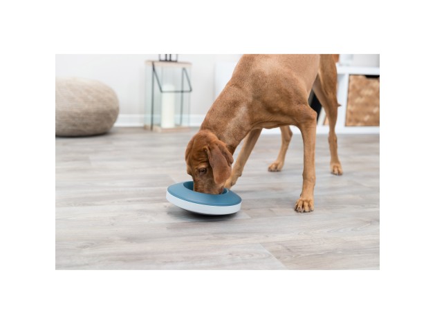 Slow Feeding Comedero Rocking Bowl gris/azul