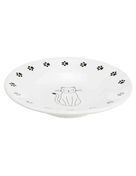 Comedero Cerámica para Razas Hocico Corto blanco