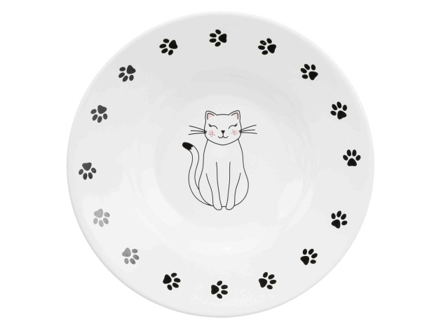 Comedero Cerámica para Razas Hocico Corto blanco