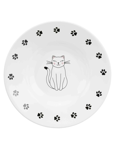 Comedero Cerámica para Razas Hocico Corto blanco