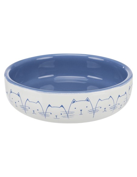 Comedero Cerámica para Razas Hocico Corto azul claro/blanco - Pack de 2 unidades