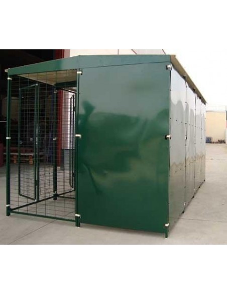 Batería de perrera modular 4x2 m con 3 boxes