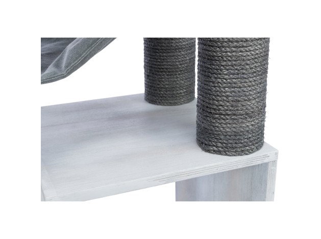 Poste de rascado con función de estantería gris