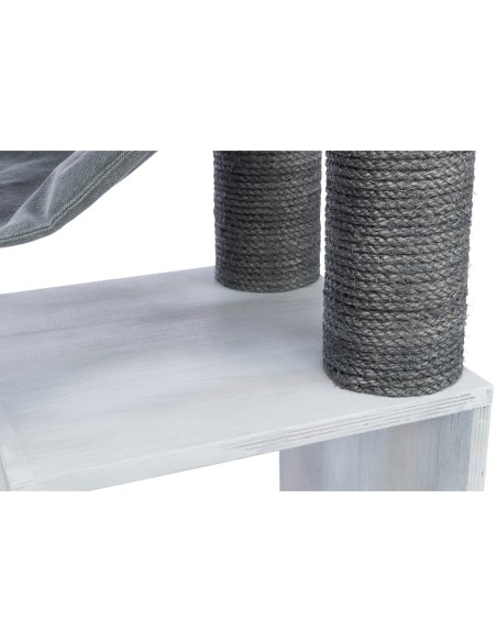 Poste de rascado con función de estantería gris