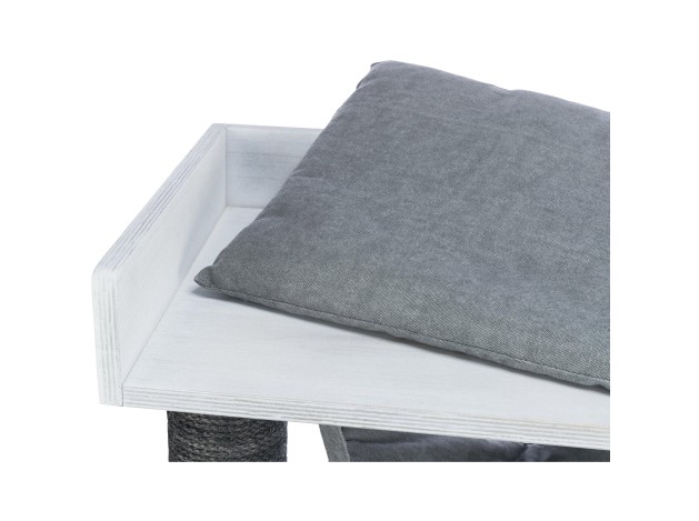 Poste de rascado con función de estantería gris