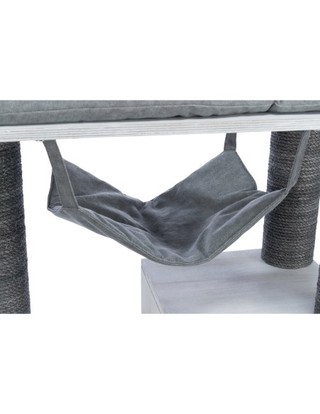 Poste de rascado con función de estantería gris