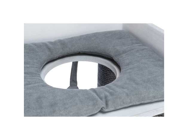 Poste de rascado con función de estantería gris