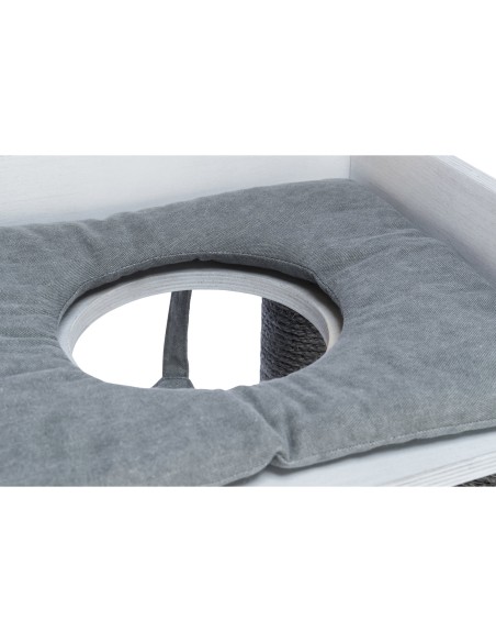 Poste de rascado con función de estantería gris