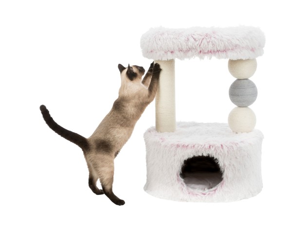 Poste Rascador Harvey blanco-rosa