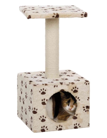 Junior Poste Rascador Zamora beige con huellas impresas