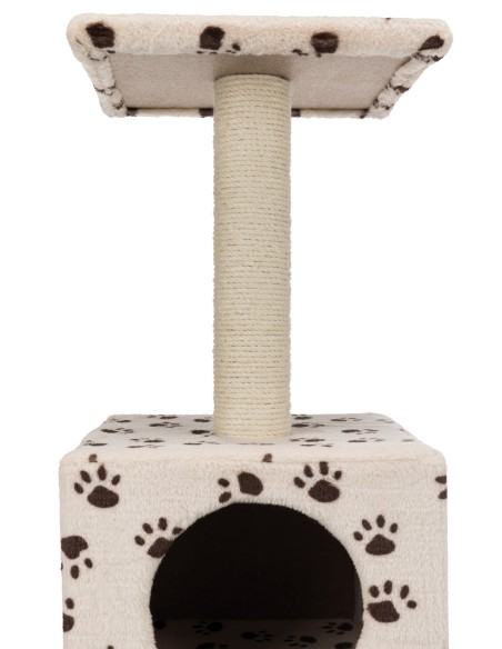 Junior Poste Rascador Zamora beige con huellas impresas