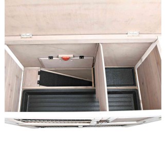 Conejera con Recinto gris/blanco 2