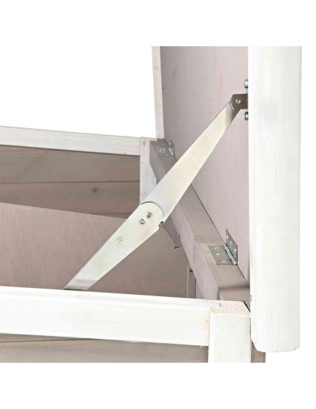 Conejera con Recinto gris/blanco