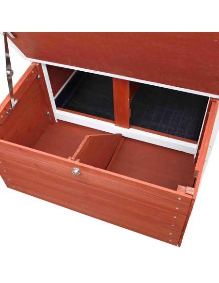 Gallinero con Área de Juego marrón/blanco