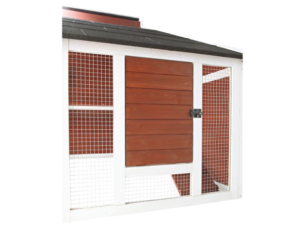 Gallinero con Área de Juego marrón/blanco