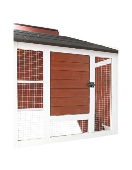 Gallinero con Área de Juego marrón/blanco