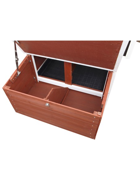 Gallinero con Área de Juego marrón/blanco
