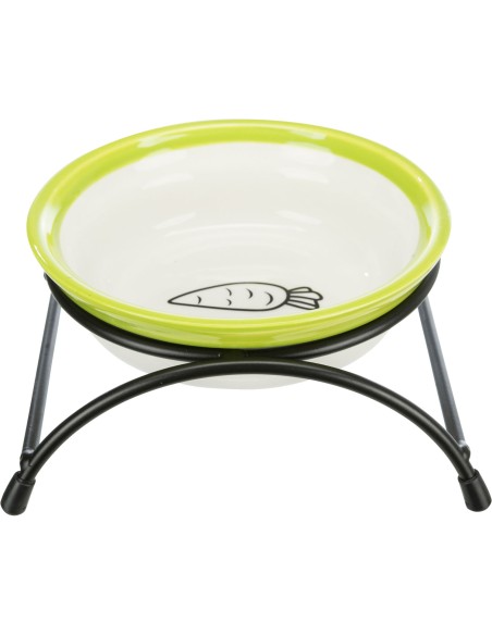 Cuenco de cerámica con soporte - Pack de 3 unidades blanco/verde