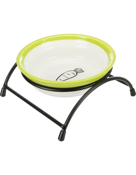 Cuenco de cerámica con soporte - Pack de 3 unidades blanco/verde