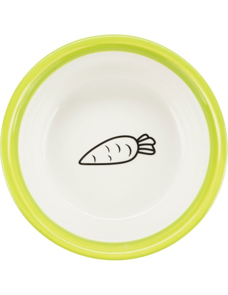 Cuenco de cerámica con soporte - Pack de 3 unidades blanco/verde