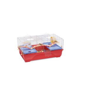 Jaula Roedor CRICETI 16, Azul-Cromado Rojo
