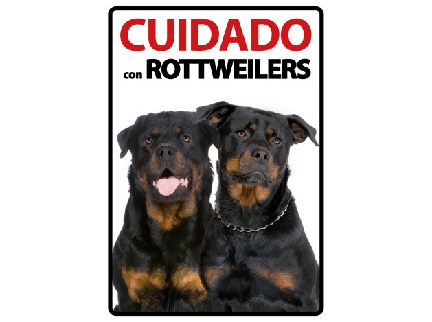 Señal A5 'Cuidado con Rottweilers'