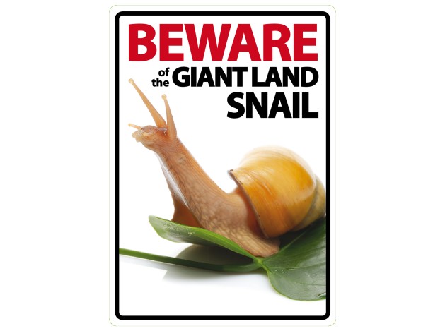 Señal A5 'Beware of the Giant Land Snail'
