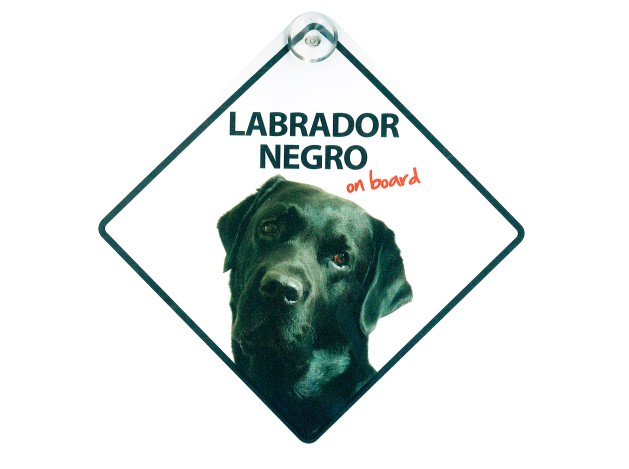 Señal con Ventosa 'Labrador Negro on Board'