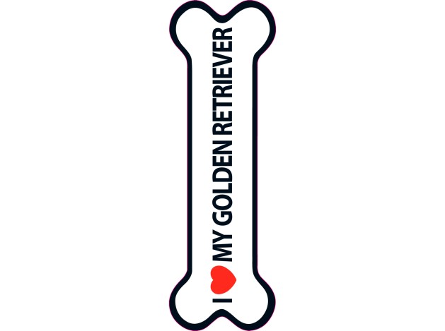 Señal-Hueso Magnético 'I Love my Golden Retriever'
